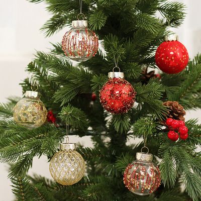 Great Choice Products 25Pcs Diy Christmas Balls Ornaments Fillable Clear  Hanging Ball Xmas Tree Decor