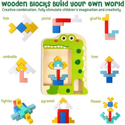  Wooden Blocks Puzzle Brain Teasers Toy，Wooden Puzzle