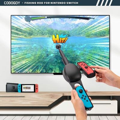 Fishing Rod Hand Grip for Nintendo Switch, CODOGOY Fishing Game