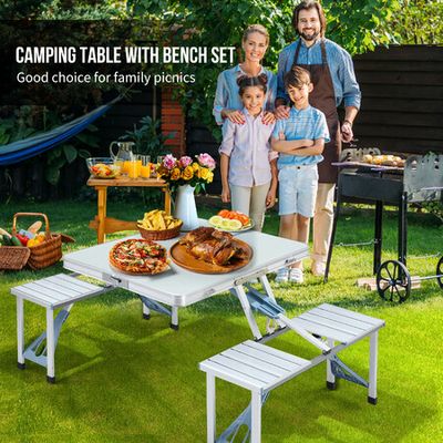 Folding picnic table discount and chairs set