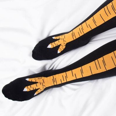 Chicken Socks Long Cartoon Leg Funny Stockings Feet Cotton Knee Thigh Over  Paws