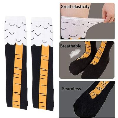 Chicken Socks Long Cartoon Leg Funny Stockings Feet Cotton Knee Thigh Over  Paws