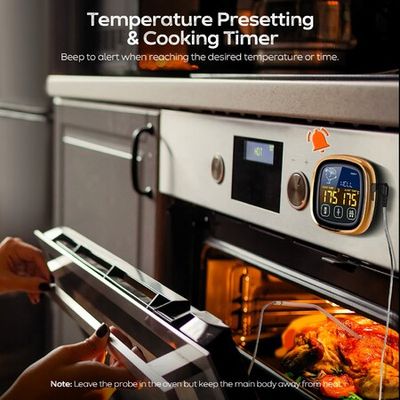 Digital Meat Thermometer With Large Touchscreen Lcd, With Long