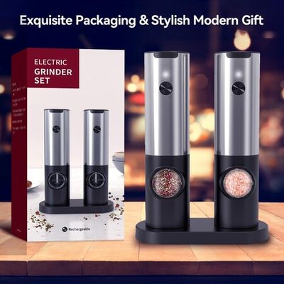 Electric Salt and Pepper Grinder Set with USB Rechargeable - No Battery  Needed 