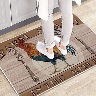 Rooster Kitchen Rugs Farmhouse Style Kitchen Mats for Floor Anti