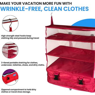 Travel Essential Hanging Packing Cube With Hanging Shelves Laundry