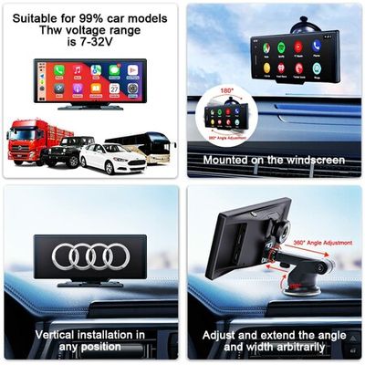 9.3 Portable Car Radio with 2.5k Dashcam,Wireless Dash Mount Apple CarPlay  & Android Auto