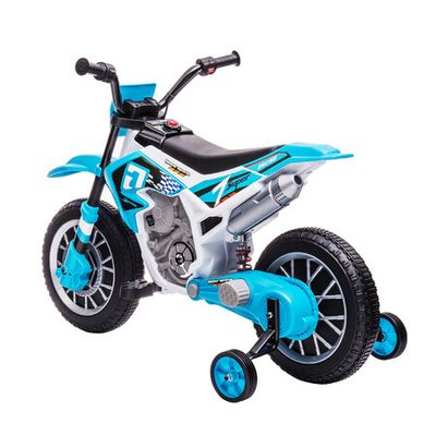 Battery powered dirt top bike with training wheels