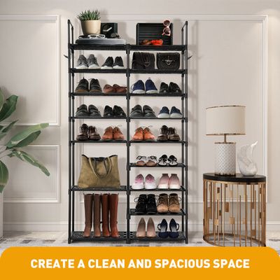 9-Tier Shoe Rack-Tiered Storage for Sneakers, Heels, Flats