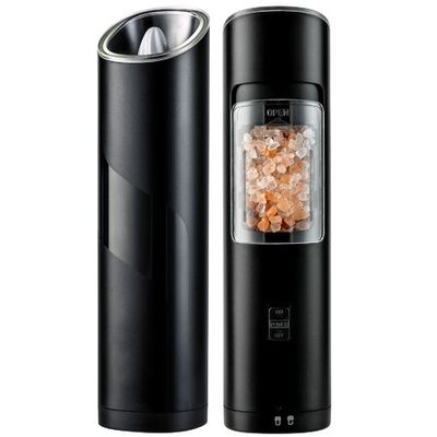 GATGOODS Gravity Electric Salt and Pepper Grinder Set, Adjustable  Coarseness, Warm LED Light, One-handed Automatic Operation, Battery  Powered, White