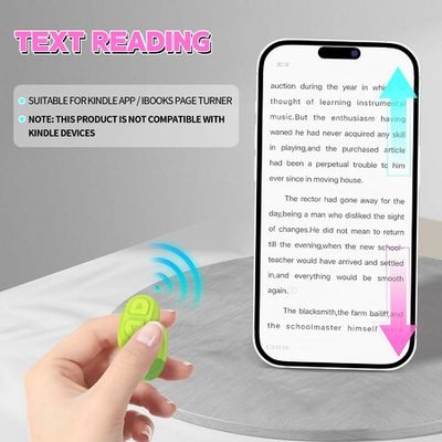 Tiktok Scroll Ring with Bluetooth,Kindle App Remote Page Turner  Clicker,with Mobile Phone Holder,Wireless