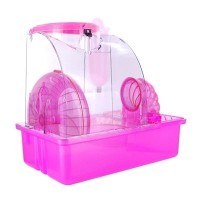 Pink castle hamster outlet cage