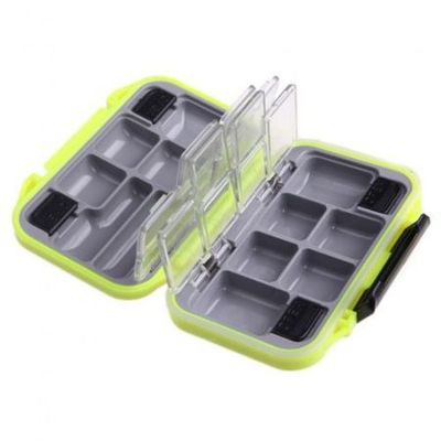 12 Compartments Waterproof Storage Case Fly Fishing Lure Spoon Hook Bait  Tackle Box Greem