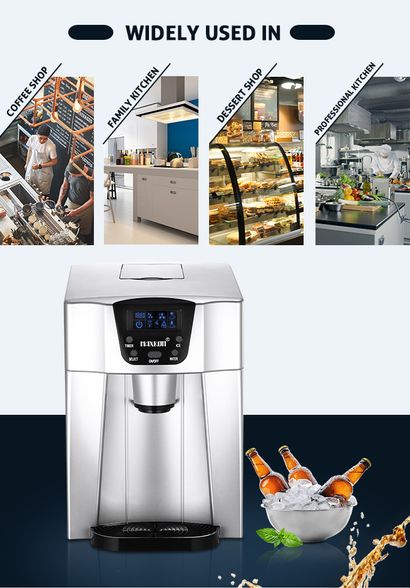 Maxkon Portable Ice Maker Machine Water Dispenser Home & Commercial Use  Silver - Bunnings Australia