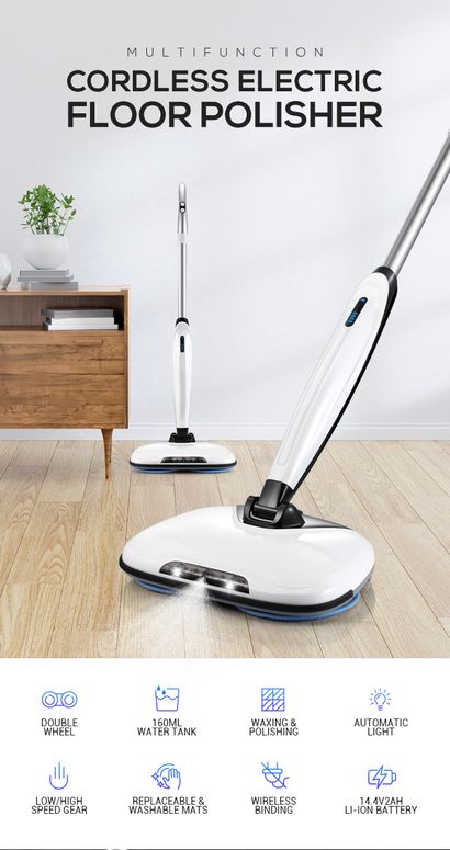 Mop Electric Sweeper Cordless Spin Mop Floor Polisher Rechargeable