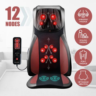 Costway Shiatsu Massage Cushion with Heat Massage Chair Pad Back