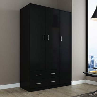 Wardrobe Cabinet Wood Bedroom Clothes Storage Organiser Cupboard 3