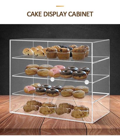Buy Acrylic Bakery Cake Display Cabinet Donuts Cupcake Pastries 3-Tier  Large 5mm Thick Online | Kogan.com. Showcase various food items in this  large crystal acrylic display cabinet in your kitchen, bakery, coffee