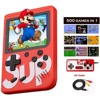  Handheld Game Console for Kids Adults, Game Boy Portable Retro  Game Console with 500 Classic Arcade Video Games 3 Inch Color Screen,  1020mAh Rechargeable Support TV Connection & Two Players(red) 