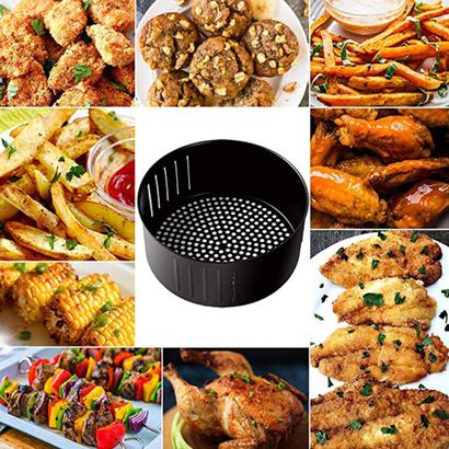  Universal Air Fryer Replacement Basket, Non Stick Air Frying  Baking Pan Dish Kitchen Roasting Tin Cooking Drain Oil Baking Tray,  Dishwasher Safe : Home & Kitchen