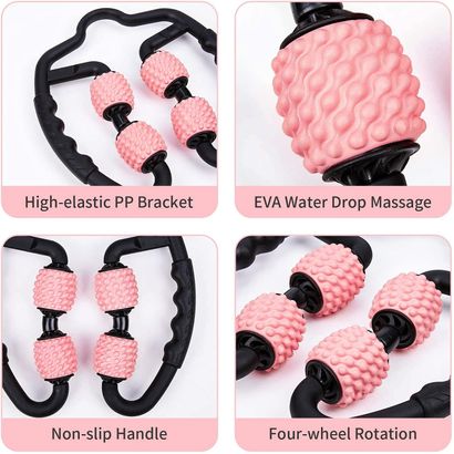 Cellulite Massager, Massage Roller for Legs Calf Thigh Neck Arm Tennis  Elbow Deep Tissue Foam Roller Fascia Equipment, Fit Roller Pro, Muscle Pain  Relieve Blue+black