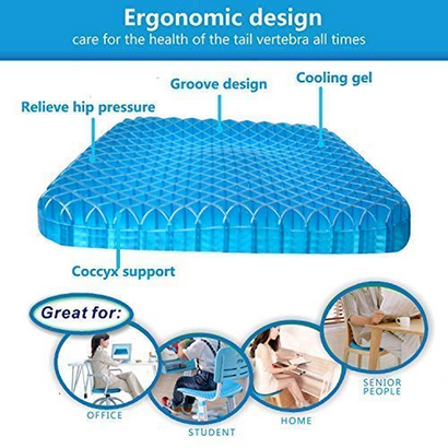 Summer Gel Seat Cushion Breathable Honeycomb Design for Pressure