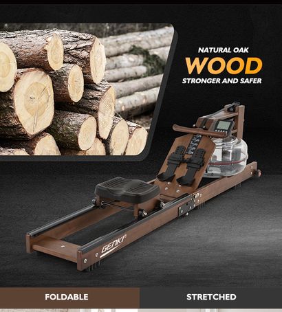 Mr rudolf oak best sale wood water rowing machine