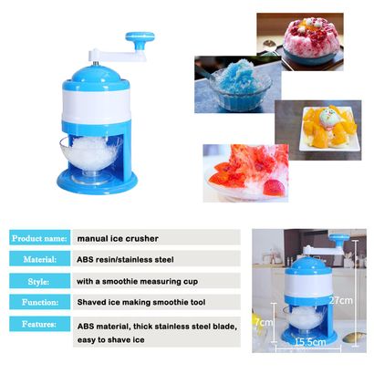 2024 Manual Shaved Ice And Snow Cone Machine Portable Hand-cranked  Household Ice Crusher Small Manual Fruit Smoothie Machine Ice Crusher