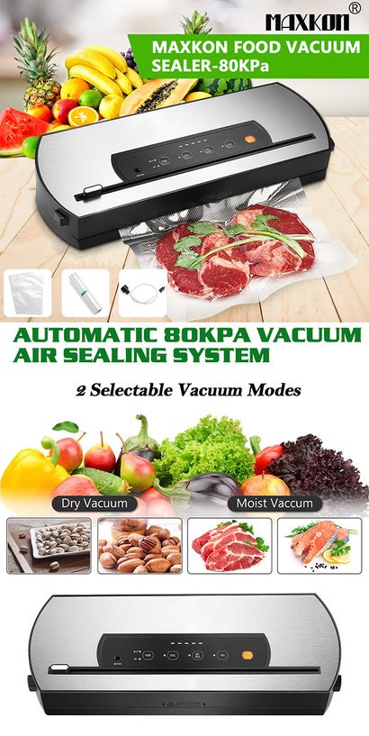 Vacuum Sealer Machine Automatic Air Sealing System 80KPA For Food