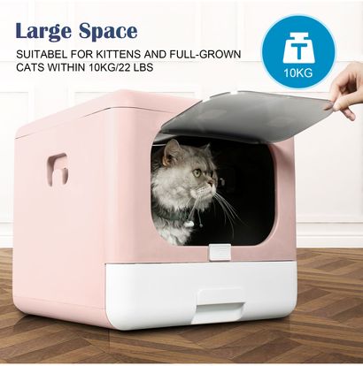 Top Entry Cat Litter Box Fully Enclosed Cat Toilet Extra Large Anti