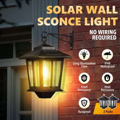 Solar sconce lights deals outdoor