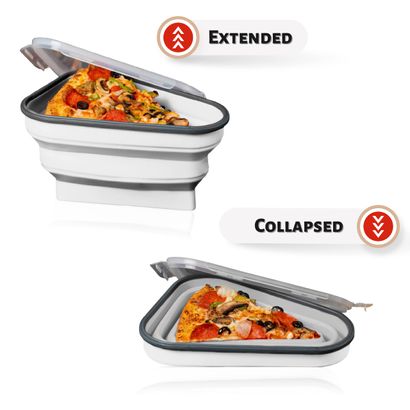 Pizza Pack The Reusable Pizza Storage Container with 5 Microwavable Serving Trays - BPA-Free Adjustable Pizza Slice Container to Organize & Save Space