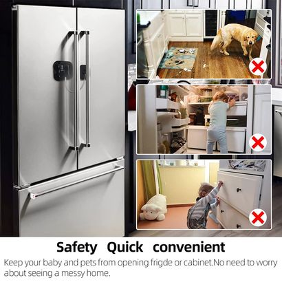 Combination Refrigerator Lock Child Safety Childproof Freezer Lock Security  Cabinet Drawer Window Lock