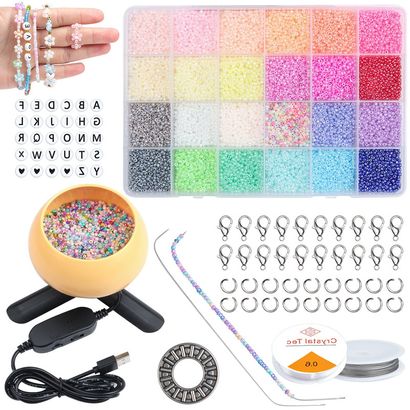 Electric Bead Spinner, Adjustable Speed Loader for DIY Jewelry, Seed Beads,  Waistbeads, Bracelets, Necklaces 