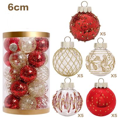 Great Choice Products 25Pcs Diy Christmas Balls Ornaments Fillable Clear  Hanging Ball Xmas Tree Decor