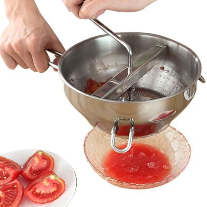Food Mill Potato Ricer With 3 Interchangeable Disks, Great For Making Or  Soups Of Vegetables, Baby