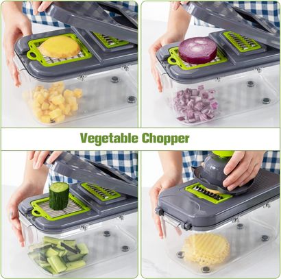 14- In - 1 Vegetable Fruit Chopper Cutter Food Onion Veggie Dicer Slicer  Kitchen