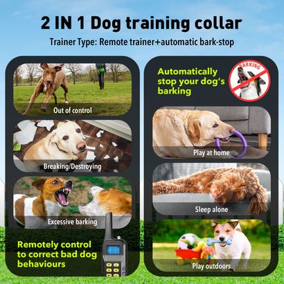 Dog training collar with shock and hot sale vibration corrections