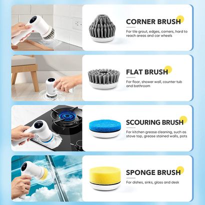 16 Replaceable Brush Heads for Electric Spin Scrubber Cordless