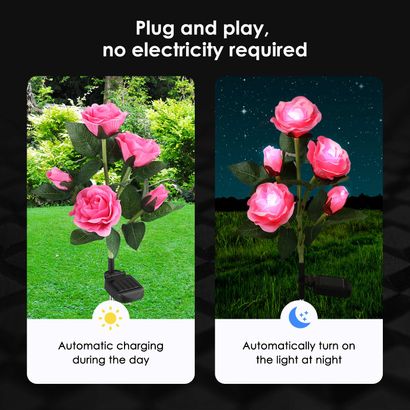 Rose solar deals garden stake lights