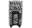 2 in 1 Deluxe Aluminium Makeup Cosmetic Portable Carry Case and Travel Trolley - Zebra Print