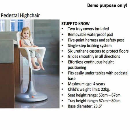 Boon Flair Pedestal Highchair With Pneumatic Lift Coconut