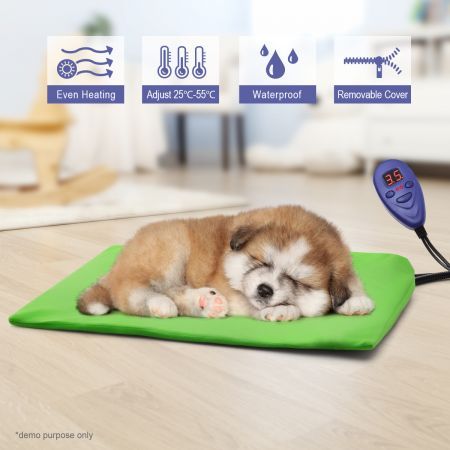 Luxurious 40cm x 30cm Heated Pet Pad Mat with Thermal Protection & Temperature Display