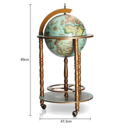 Deluxe Handcrafted Globe Bar Cabinet Wine Rack Drinks Trolley | Crazy Sales
