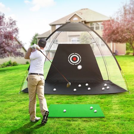 Home Golf Net and Mat Kit with Carry Bag Swing Hitting Practice Golf ...