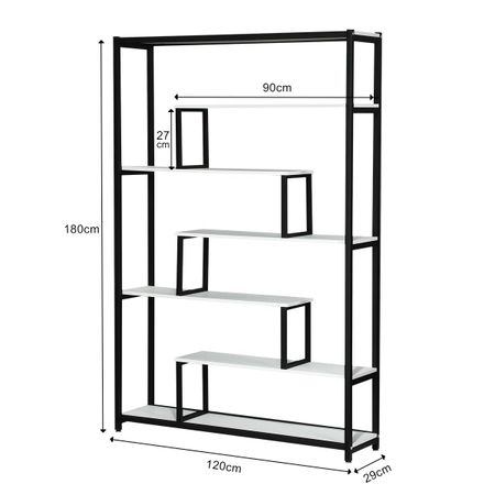 Multi-Level Vintage Bookshelves Bookcase Storage Rack Display Shelf for ...
