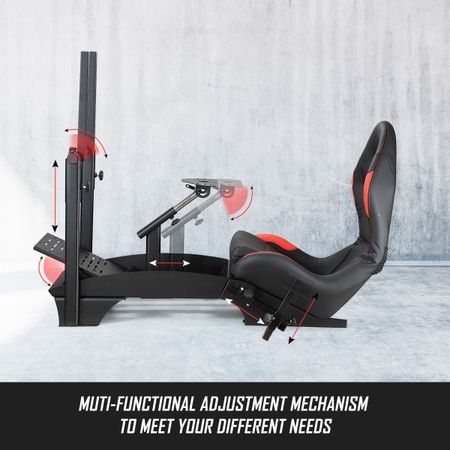 Premium Racing Simulator Cockpit Adjustable Gaming Chair with Monitor ...