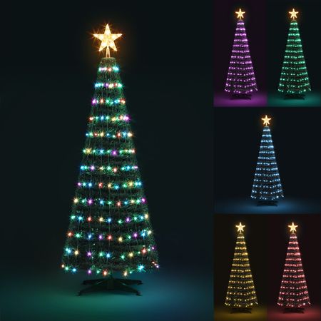 180cm Christmas Tree With Rgb Led Light Xmas Spruce Artificial Holiday 