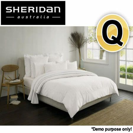 Sheridan Queen Bed Standard Quilt Cover Set - Cary White Design - 100% ...