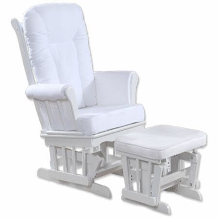Cushioned Wooden Glider Chair Couch With Ottoman White Crazy Sales